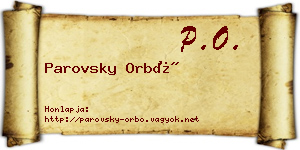Parovsky Orbó névjegykártya